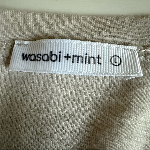 Wasabi + Mint | Gray/White V-Neck Slouch Tee | Sz L - Picture 5 of 5